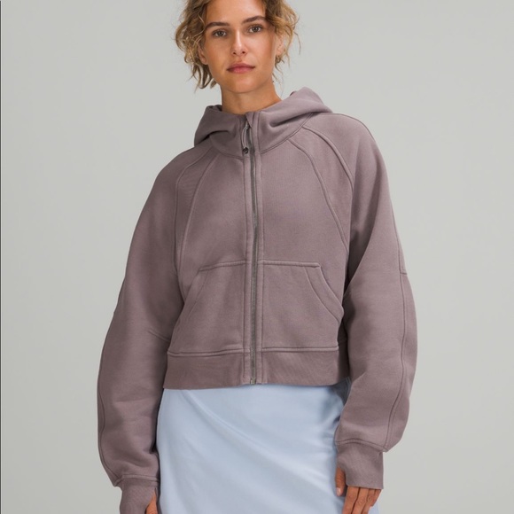 lululemon athletica Tops - Lululemon Scuba Oversized Full Zip * Lunar Rock XS/S NWT Discontinued